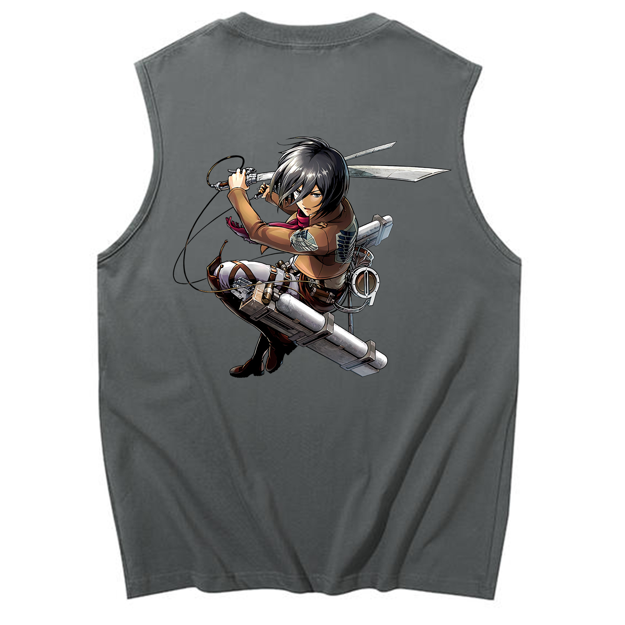 （画像用） 進撃の巨人 ミカサ·アッカーマン Attack on Titan Mikasa Ackerman コットン100％タンクトップ（背面プリント）